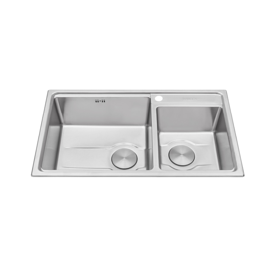 Chậu rửa chén 2 hố Inox 304 kích thước 82cm Malloca MS5082W
