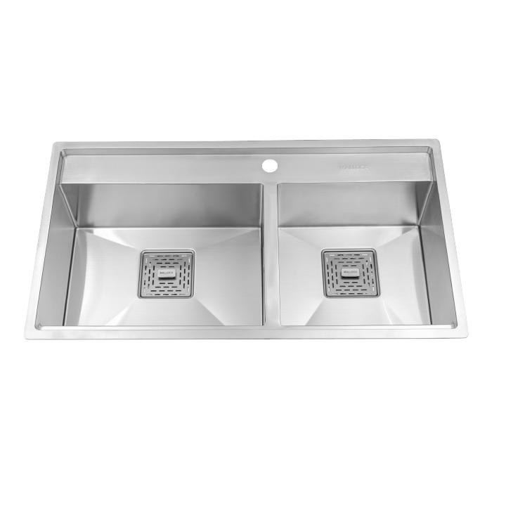 Chậu rửa chén 2 hố Inox 304 kích thước 86cm Malloca MS6304ST