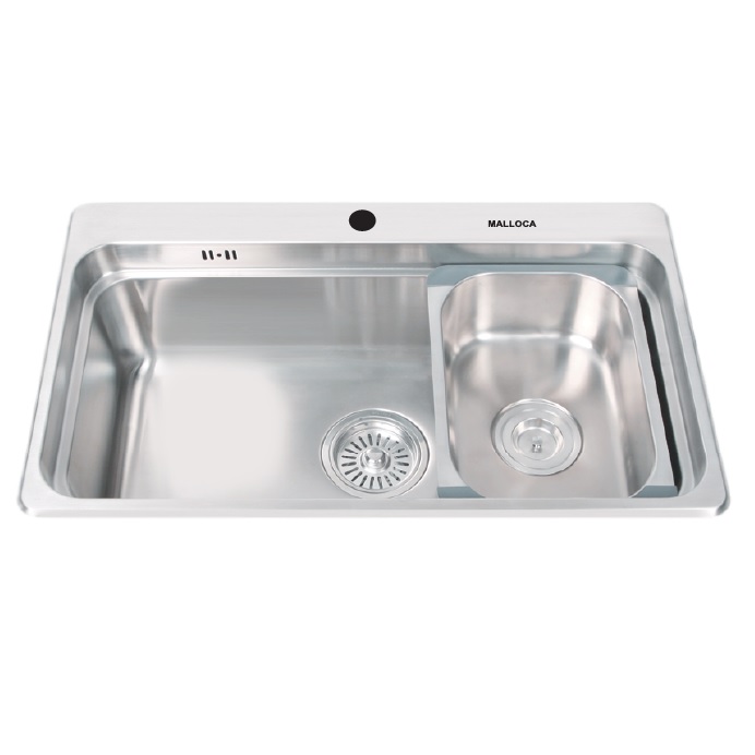 Chậu rửa chén 1 hố Inox 304 kích thước 76.2cm Malloca MS1022D