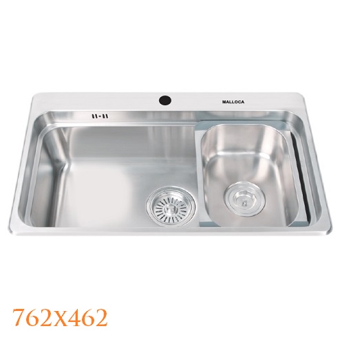 Chậu rửa chén 1 hố Inox 304 kích thước 76.2cm Malloca MS1022D