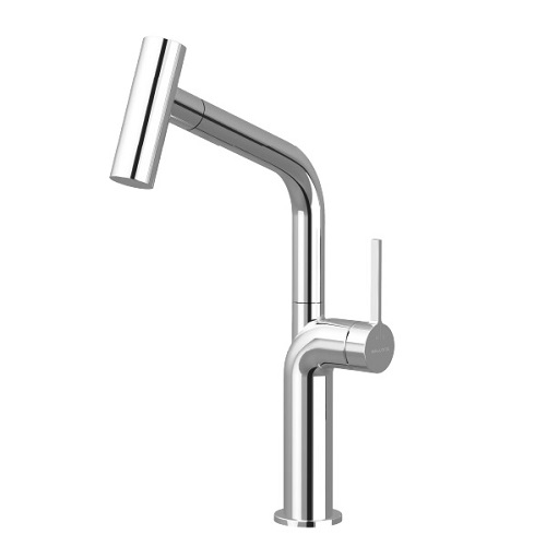 Vòi rửa chén nóng lạnh dây rút đồng thau Chrome Malloca K2206CR