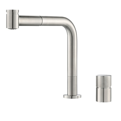 Vòi rửa chén nóng lạnh dây rút Inox 304 Malloca LUXSTEEL K068PO
