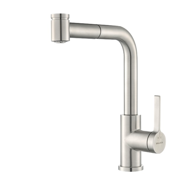 Vòi rửa chén nóng lạnh dây rút Inox 304 Malloca LUXSTEEL K066PO