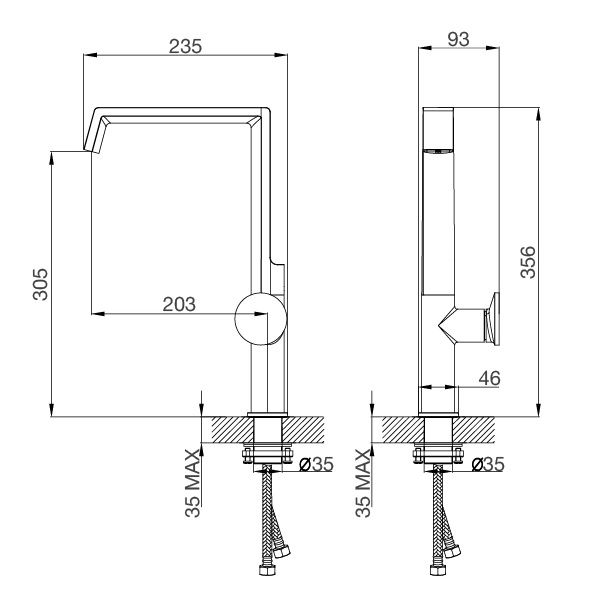 Vòi rửa chén nóng lạnh đồng thau sơn phủ Malloca K342BM