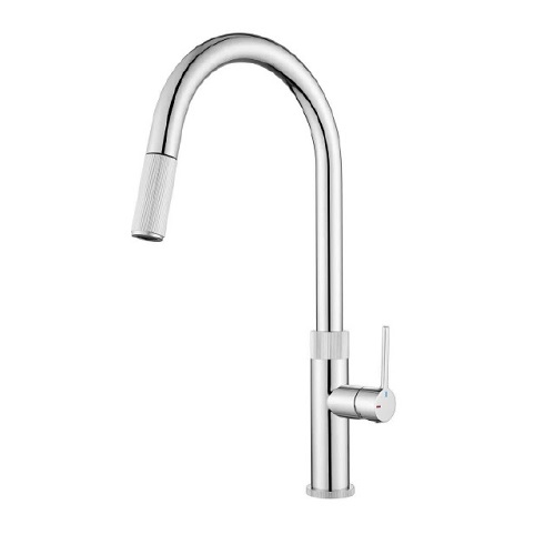 Vòi rửa chén nóng lạnh đồng thau mạ PVD Inox Malloca K1090SS