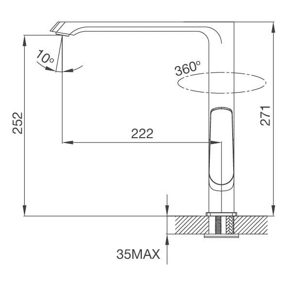 Vòi rửa chén nóng lạnh đồng thau Chrome Malloca K82C