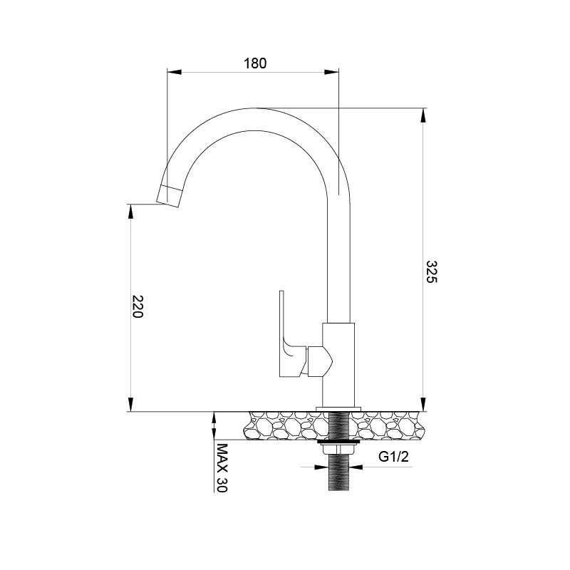 Vòi rửa chén lạnh đồng thau Chrome Malloca K1603CL