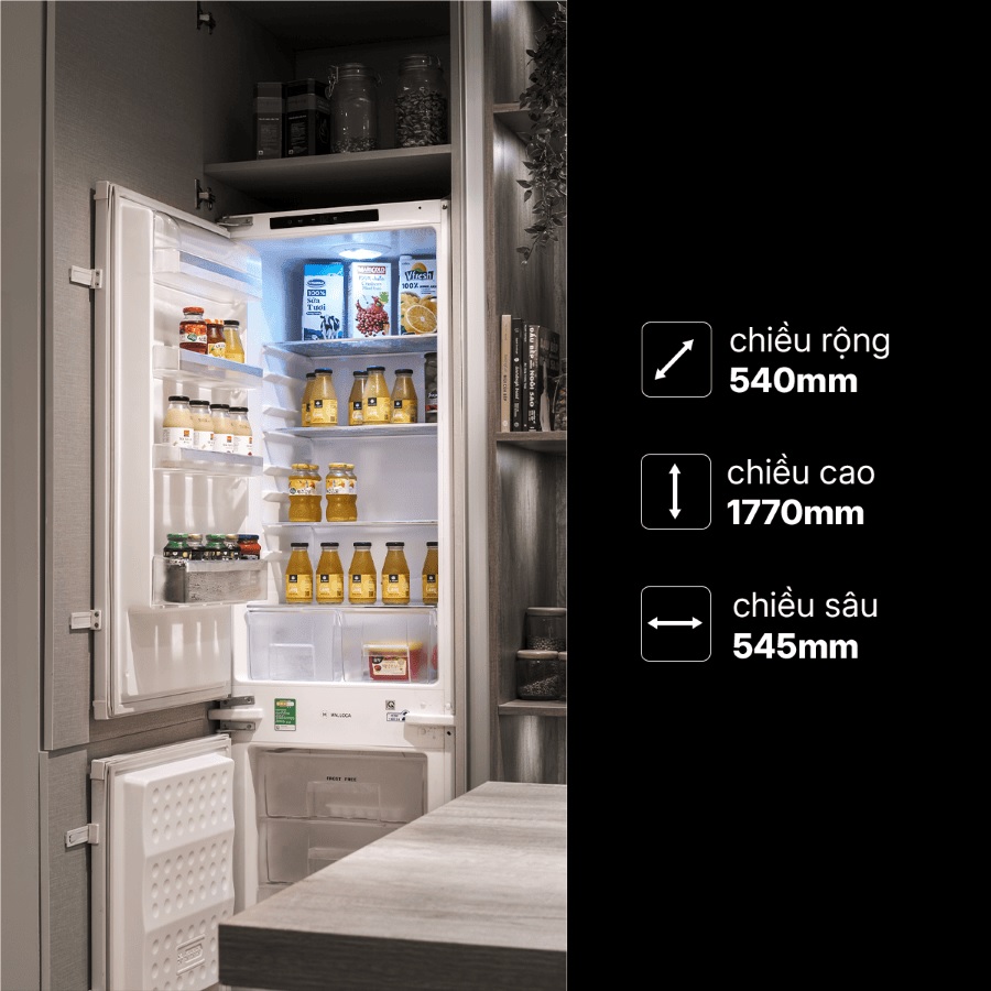 Tủ lạnh âm tủ 54cm 236L Malloca MF246EBI