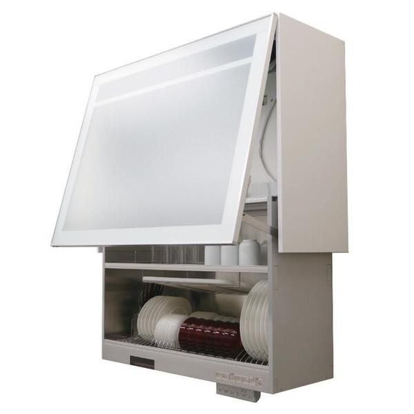 Kệ bát đĩa nâng hạ điện có sấy Kanazawa Kogyo KEL-E090D35