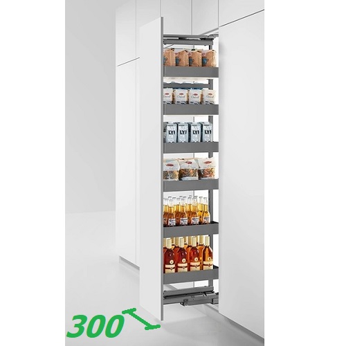 Kệ tủ đồ khô 6 tầng GROB C1GK630 xoay 180 độ hợp kim nhôm phủ nano cánh rút 300mm